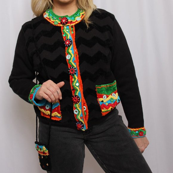 1990s embellished cardigan by The Collective Works of Berek 2 by Takako Saxon - Picture 4 of 11